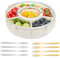 LCUHAVA Snack Tray Orbicular With Compartments Divided Serving Tray With lid With Handle and 6 Each Tier Rotatable 6.5L Capacity Suitable for Fruit and Vegetable Salads Food Snacks Nuts With 8 Forks