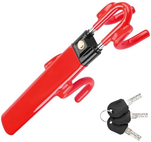 Steering Wheel Lock Twin Bar - 2 Keys, Car Steering Wheel Locks, Car Lock Anti-Theft Device Heavy Duty, Universal Fit