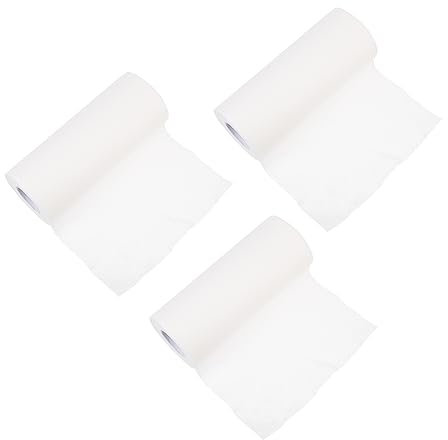WRITWAA 3 Rouleaux Chiffon Mouillé Sec Papier Essuie-tout Torchons Réutilisable Serviette De Cuisine Serviette En Papier De Cuisine Blanche Tissu Non Tissé