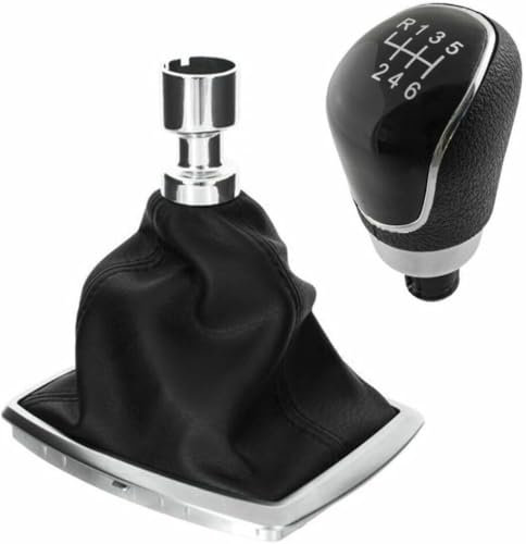 Generisch 6-Gang-Schaltknauf + Schalthebelmanschette passend für Ford S-Max C-Max Kuga Galaxy Mondeo 4 Mk4 2008–2010, GB64637AA, 1639784, 8V4R-7P002-KB, 8V4R7P002KB, 8V4R 7P002 KB Schaltknauf
