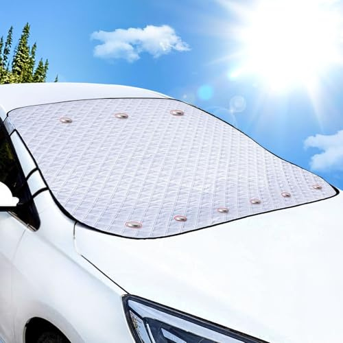 Car Windscreen Cover, Windscreen Sun Shade Protective Windshield Cover | 9 Magnet, Heavy Duty Thickened Windshield Cover for Car, SUV, Block UV Rays in Summer/Protects Glass in Winter
