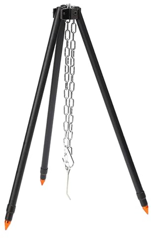 Feuerschalenstativ – Lagerfeuerstative | Grill-Dreifach-Feuer | Grill-Grills | Hochtemperatur-Kochen | Camping-Camping-Feuer-Tripod mit Kette für Familienausflüge und Camping