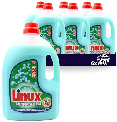 Tissue Expert Linux Ultra Activ Vollwaschmittel 360 WL | 6x3 Liter | Farberhaltendes Universalwaschmittel mit frischem Duft | kraftvolle Fleckenentfernung | flüssiges Waschmittel für Weißwäsche
