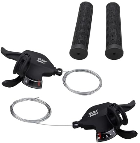 MEGHNA Set di leve del cambio per bicicletta per manovella e cambio, 3 x 6 /3 x 7 /3 x 8 marce, per mountain bike, trekking, city bike (3 x 8)