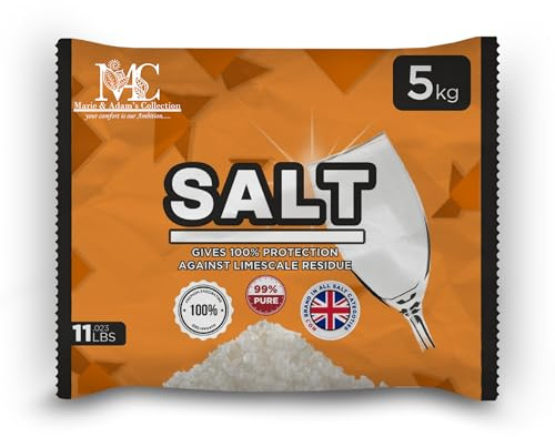 MAC Dishwasher Salt 5kg – Powerful Food-Grade Softener Salt for Hard Water | Premium Genuine British Dishwasher Salt for Kitchen, Laundry & Dishwashing | Compatible with All Dishwasher Brands