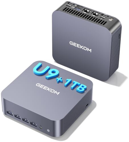 GEEKOM GT1 Mega con Intel Core Ultra 9-185H | 1TB SSD,16GB DDR5 RAM | Supporto AR in tempo reale | 6 x USB | WiFi 7 |Sistema Pronto all'uso Per Ufficio / PC aziendale
