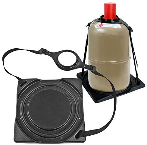 Froli Lot de 2 porte-bouteilles de gaz noirs pour bouteilles de 5 ou 11 kg en acier et aluminium