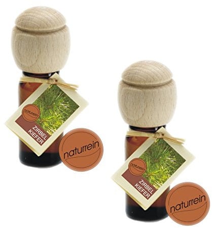 Zirbelöl 2x 10ml Duftöl mit Buchholzkopf als Duftträger Zirbe Raumduft Zirbenkiefer Naturöl