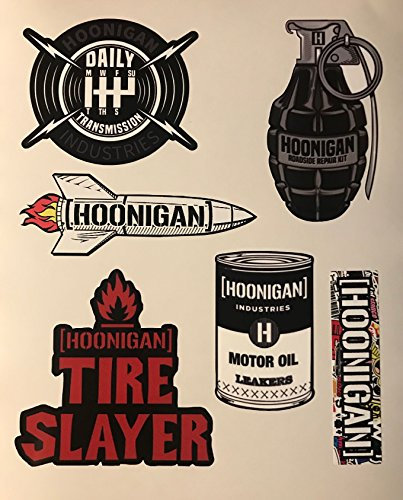 cut-it folientechnik & design #262 / 6X Hoonigan Aufkleber Set Drift Block Gymkhana 43 Tuning Auto V8 Racing