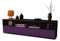 Stil.Zeit TV Schrank Lowboard Aurelia, Korpus anthrazit matt, Front Farb-Design Aubergine (180x49x35cm), mit Push-to-Open Technik & Leichtlaufschienen