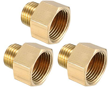 sourcing map 3 Stk. Montage Adapter G1/4 Außenx G3/8 Innen Kupplung Messing