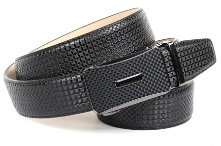Anthoni Crown Herren Ledergürtel Gürtel, Schwarz, 120