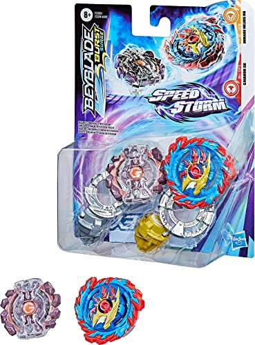 Beyblade Burst Surge Speedstorm Mirage Helios H6 und Gaianon G6 Kreisel Doppelpack – 2 Battle Kreisel, Spielzeug für Kinder ab 8 Jahren