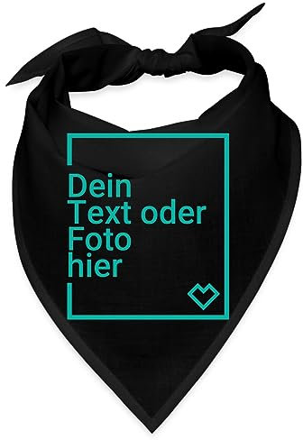 Spreadshirt Personalisierbares Bandana Selbst Gestalten Mit Foto Oder Text Wunschmotiv Bandana, One size, Schwarz
