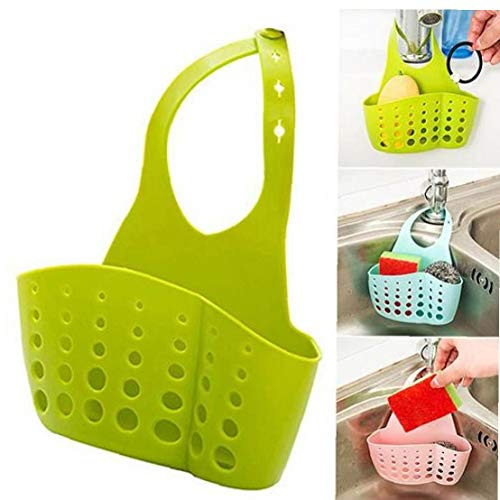 Ruluti 1pc Sink Schwammhalter, Wasch- Oder Spülbecken Caddy Ablassen Korb Hängend Sieb Organizer Aufbewahrungstasche, Verstellbarer Küche Gadget