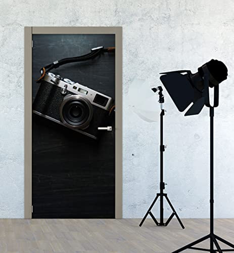 MyMaxxi | Tür bekleben mit Türtapete Selbstklebend 90x200 | Fotostudio 01 | Tür verschönern mit Türfolie | Türaufkleber XXL Aufkleber Folie| Türposter Türklebefolie Kamera Fotoapparat