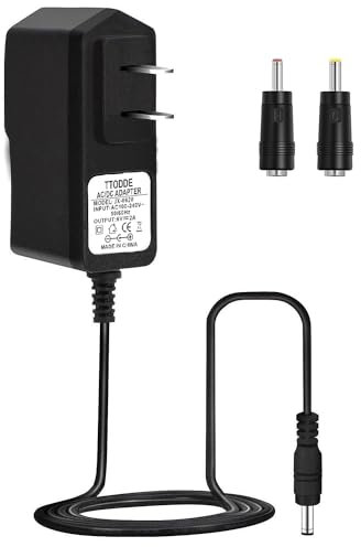 TTODDE AC/DC Adapter 6V 2A 1.5A 1A 0.5A Adapter Power Supply 6V Power Cord 12W 100-240V 50-60Hz with 3.5 x 1.35mm/5.5 x 2.5mm DC Plug Compatible 6 Volt 200ma 300ma 500ma 800ma and More DC 6V Devices