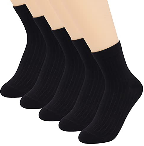 YOSENDE Calzini Neri Donna Cotone 5 Paia