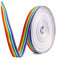 Regenbogen Band, Doppelseitige Regenbogen Bänder für DIY Handwerk Nähen Geschenk Verpackung (10M X 10MM)