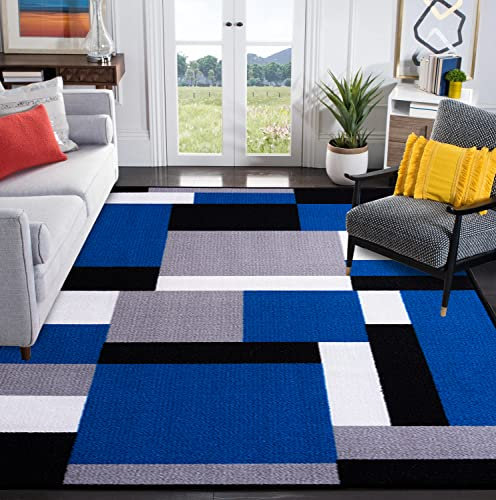 B&B Door Mat Indoor Washable Heavy Duty Floor Protector Mat Inside Large Dirt Trapper Mats Entryway Patio Door Matt Kilas Blue Black| 60 Cm X 110 Cm