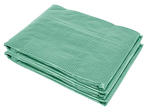 Outsunny Plásticos para Invernaderos 6x3x2 m Cubierta de Repuesto para Invernadero de Polietileno con 12 Ventanas y Puerta Enrollable Protección de Plantas para Jardín Verde