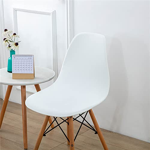 Highdi Samt Schalenstuhl Bezug, Einfarbig Stuhlbezug 2/4/6 er Set Stuhlbezüge Stretch Esszimmerstühle Bezug Moderne Elastischer Stuhlhussen Abnehmbar Waschbar Küchenstühle Husse (Weiß,6 PCS)