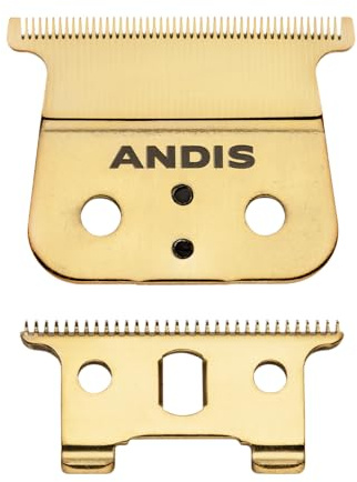 Andis - Cordless Trimmer Carbon-Steel Replacement T-Blade - Close Cutting with Zero Gapped, Deep Tooth Design, Long-Life Blade & Stays Sharp - for Model GTX-Z, Cordless T-Outliner Li Trimmer - Gold
