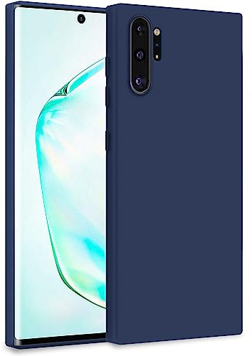 MyGadget Hülle für Samsung Galaxy Note 10 Plus - Zweilagige Handyhülle mit Kameraschutz - Cover mit Innenfutter & Silikon außen - Dunkelblau