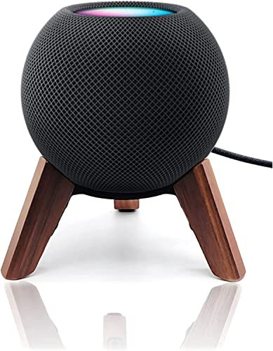 Kompatibel mit Apple HomePod Mini Halter Desktop-Ständer Hölzernes Halterung Zubehör mit integriertem Kabelmanagement,Lautsprecher Zubehör Rack(Apple HomePod Mini,Walnuss) 0071
