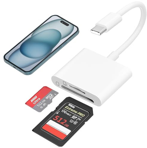 USB C to SD/Micro SD Card Reader, Type C SD 3.0 Card Adapter Compatible 2023-2016 MacBook Pro 13/15/16, New Mac Air/iPad Pro/Surface, More