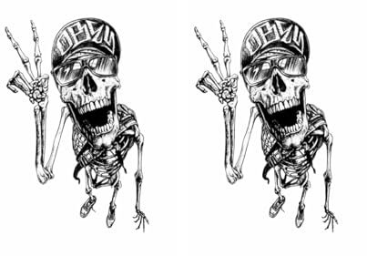 Lot de 2 feuilles de tatouages temporaires soldat crâne tatouage tête de mort tatouage Deadhead KM096x2