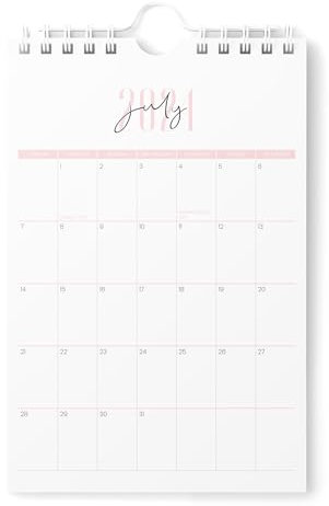 Karto Mini Wandkalender 2024-2025 - Vertikal 15,2 x 22,9 cm läuft bis Dezember 2025 - Klein, vielseitig und einfach zu planen mit dem Aesthetic Desk Monatskalender - Zwei Schriftarten pink