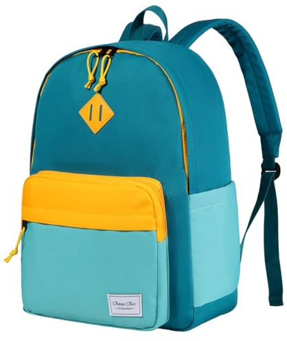 Chase Chic Rucksack Kinder,Leichter Schulrucksack Jungen Mädchen,Wasserabweisender Kinderrucksack Schulranzen für 6-14 jahre,Türkis