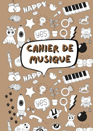 Cahier de Musique: avec Portées | Grand Format A4 (21x29.7 cm) - 48 Pages | 14 Portées par page | Partition pour Dictée, Étude, Solfège, Chant et Composition Musicale | Couverture design moderne |
