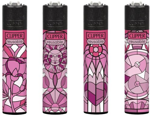 Clipper Feuerzeug 4er Set: (Church Windows)