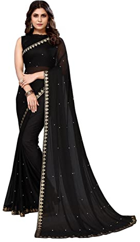 Aashita Creations Damen-Sari aus Lycra-Mischgewebe
