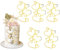 5pcs Love Heart Cake Toppers, Gold Acrylic Love Heart Cake Decorations Toppers Wedding Engagement Proposal Anniversary Birthday Party Decorations Supplies