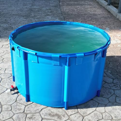Piscine Hors Sol/Cadre Piscine Piscine Hors Sol Ronde, Piscines Extérieures De 60, 80, 100, 120 Cm De Haut, Cadre en PVC Robuste pour Le Bain des Animaux Domestiques, Réservoir D'étang À Poissons sur