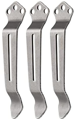 KeyUnity Deep Carry Pocket Clip - Stainless Steel 3-Hole Replacement Clips for Knife & Multitool (Pack of 3)