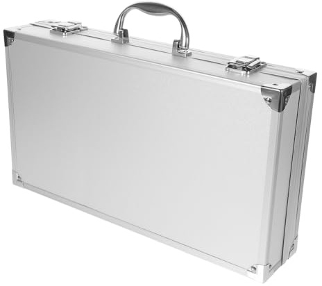 Portable Aluminum Alloy Hard Laptop Briefcase with Foam Interior for Travel Makeup Tools and Keys White Flight Case for Carrying