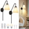 Dehobo Battery Operated Wall Sconce Set of 2, Modern Rechargeable Wall Lights Indoor with Remote, Dimmable Magnetic Bulbs with 3 Color Temperature Wireless Sconces for Bedroom Living Room Hallway
