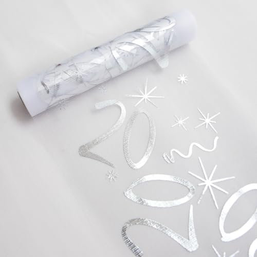 Yontree Tischläufer 20 Geburtstag Silber 20 Geburtstag Tischdeko Tischläufer für 20 Geburtstag Party Dekoration