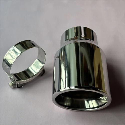 Auto Auspuffblende 1 Stück Auto-Auspuffblende Silber 304 Edelstahl Auspuffrohre Auspuffanlage Schalldämpfer Endrohr Für Alle Autos Auto Auspuff Endrohr(ID 86-OD 101)