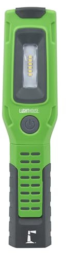 Lighthouse Torches Rechargeable Inspection Light – 2 Lighting Modes, 120/700 Lumens, Adjustable Base & Magnetic Back for Hands-Free Use, Green/Black