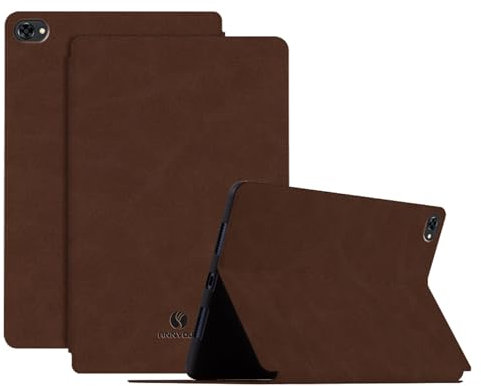 DayQiQiPu Schutzhülle für Huawei MediaPad M5 Lite (10,1 Zoll, Modell: BAH2-W19/BAH2-L09) Retro PU Leder Ultra Dünne Flip Tablet Ständer Cover mit Auto Schlaf/Aufwach,Mokka Braun