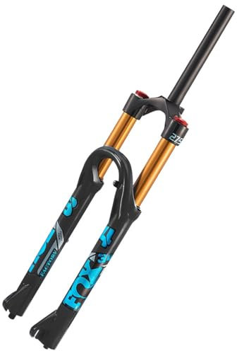 GJYDPU Federgabel MTB 26/27.5/29 Straight(1-1/8) Tapered(1-1/2) 9x100mm Schnellspanner 15x100mm Boost Dämpfungseinstellung 140mm Hub Magnesiumlegierung 75mm Scheibenbremse