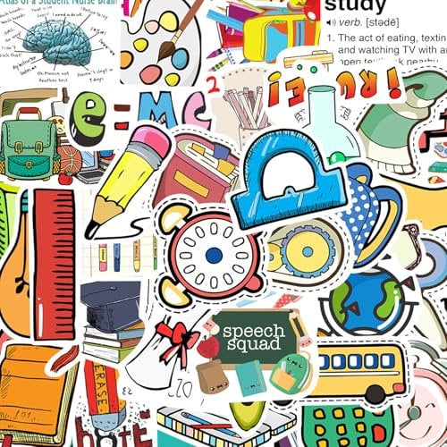 BSITSSS 150 PCS Back to School Stickers, Scrapbook Stickers, Scrapbooking Sticker Aesthetic for Laptop Water Bottles Books Waterproof Teacher Decals School Supplies Classroom Decorations DIY Crafts