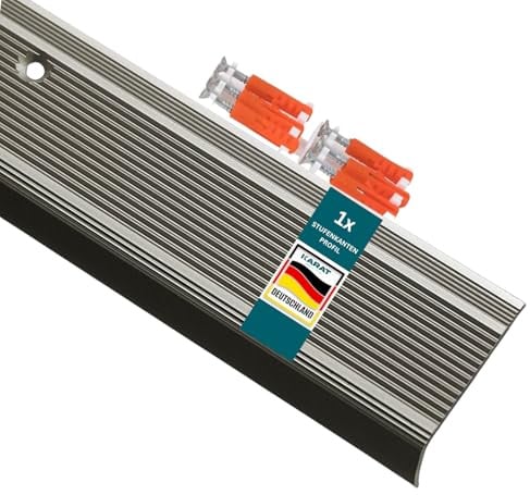 KARAT Treppenkantenprofil L-Form Gelocht | Champagner | eloxierte Stufenkantenprofil für Parkett und Laminat 1 Stück, 100 cm Länge 3 x 2 cm - Integral