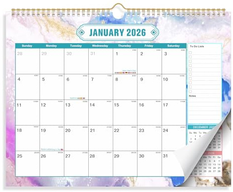 ZEEYUAN Kalender 2026/2027 Wandkalender 18 Monate Familienplaner von Jan 2026 bis Dezember 2027 Monatskalender 2026 für Schule Familie Büro