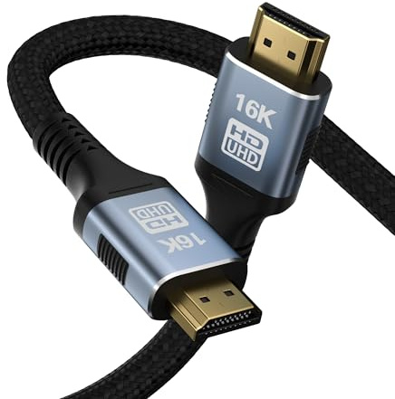 CAKOBLE Cavo HDMI 2.2 1.5 mt,16K 12K 8K 4K | 96Gbps Ultra High Speed Cavo HDMI 4K@240Hz@360Hz/480Hz | eARC HDR10+ Dolby Vision/Atmos | HDCP 2.2 2.3 |Per PS5,Soundbar, PC, Per cavo hdmi 2.1